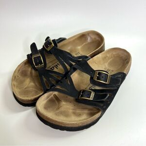 Birkenstock Betula Grace Slip On Two Strap Sandals Black 36/US 5 Narrow